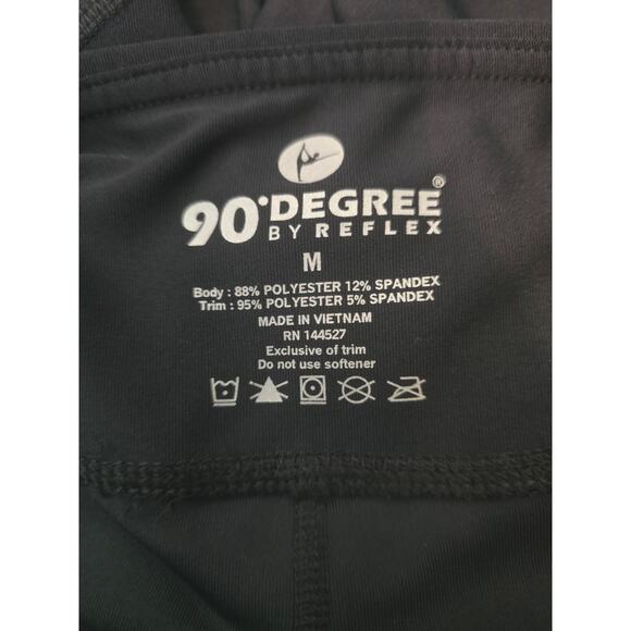 90 Degree's By Reflex Black Perferated Sections Athletic Women's Leggings M NWT - Picture 2 of 4